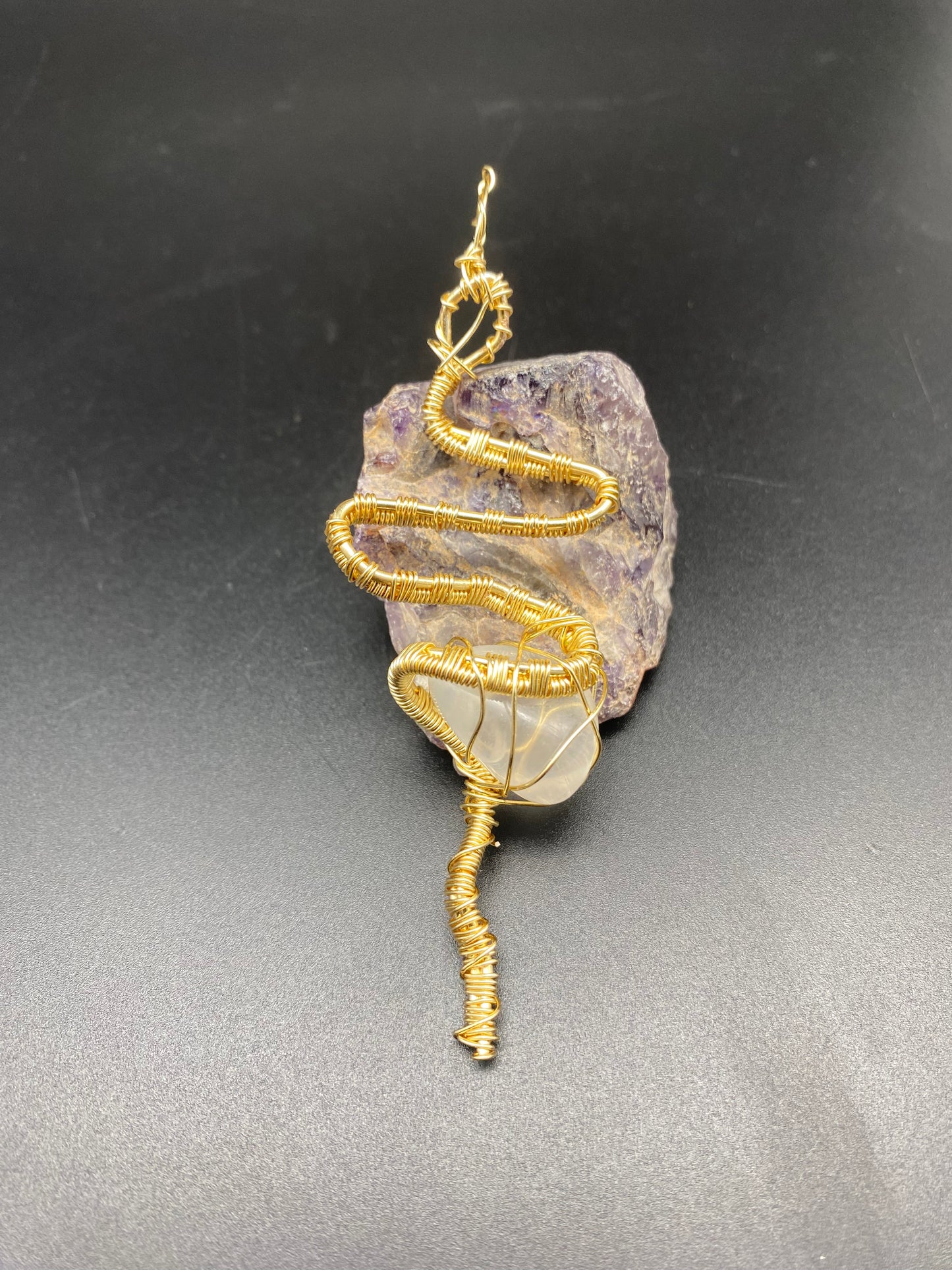 Goddess Gold Snake with Clear Quartz