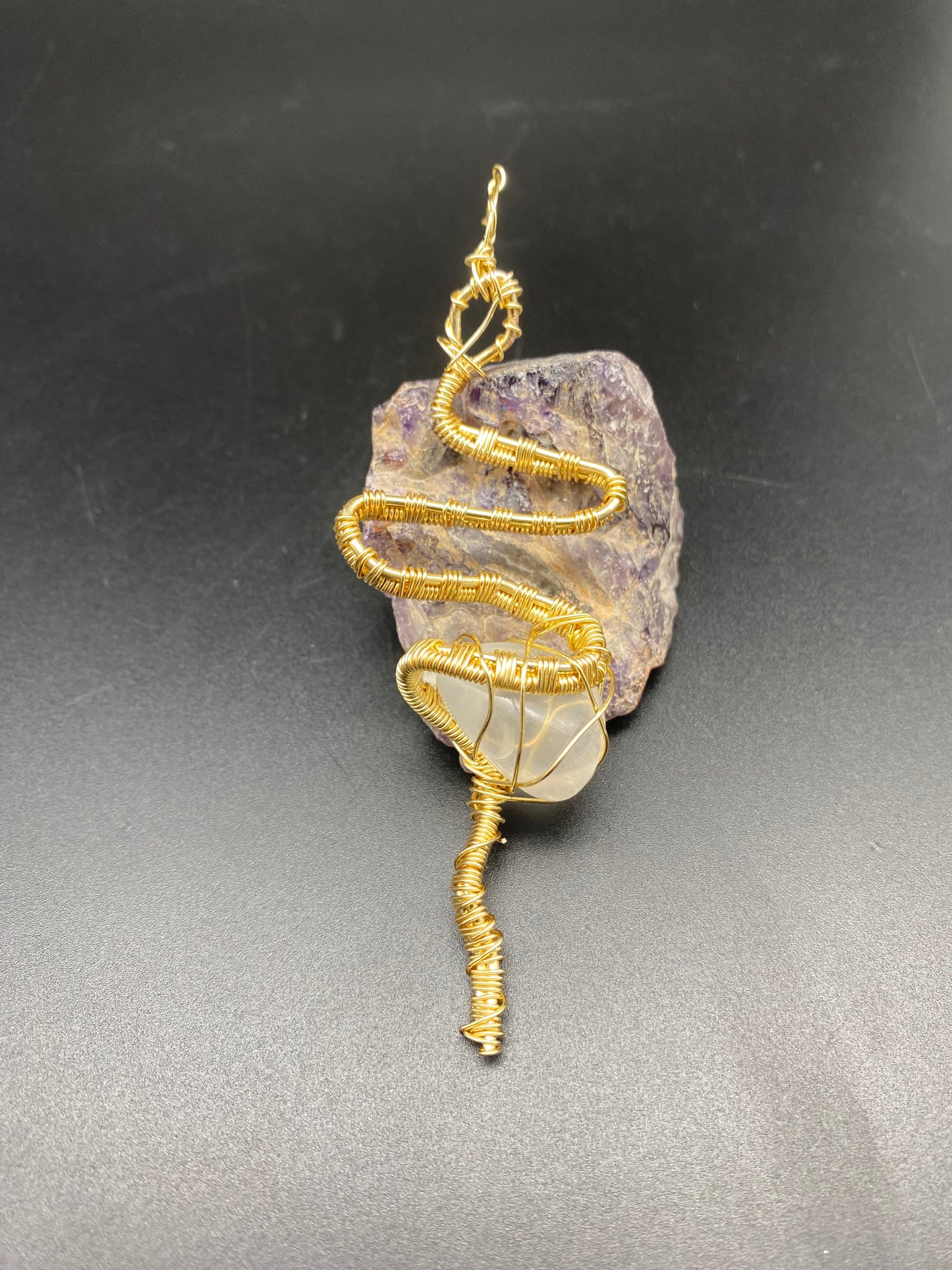 Goddess Gold Snake with Clear Quartz