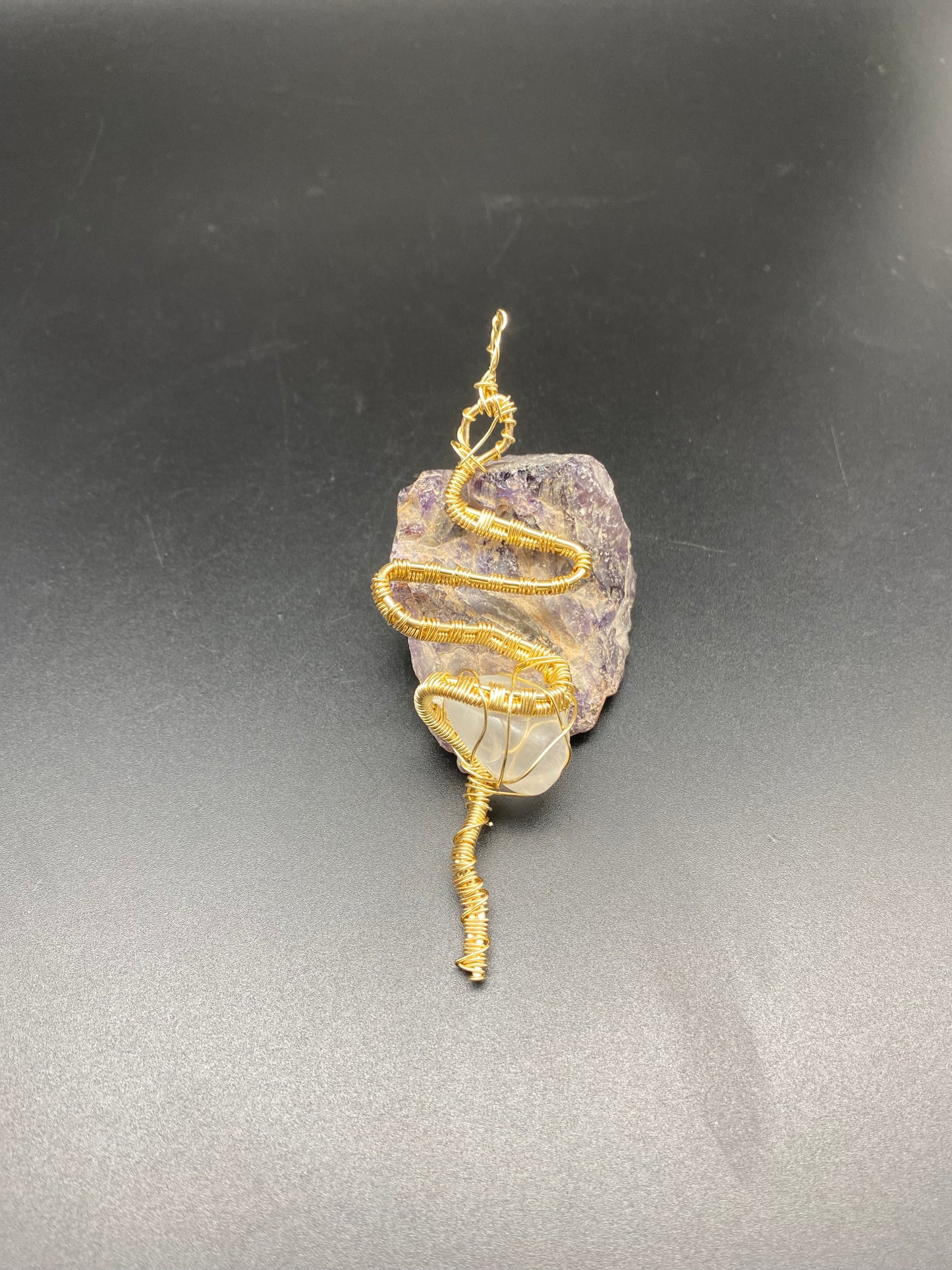 Goddess Gold Snake with Clear Quartz